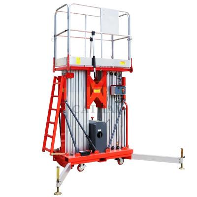 China Widely CE ISO Electric Mini Double Vertical Mast Push About 2 Man Lift Platform 6~16m for sale