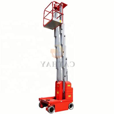 China Hotels CE ISO 6m 7.5m 9m Electric Aluminum Vertical Load 200kg Mast Self Propeller Aerial Platform for sale