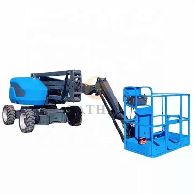 China Hotels CE Mini 16m Self Propelled Articulated Telescopic Electric Boom Lift ISO Load 230kg for sale