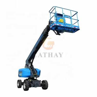 China Hotels 16m Height 230kg Load Mini Electric Articulating Self Propelled Boom Lift With Jib for sale