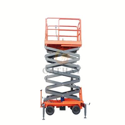 China Hotels CE ISO High End Hydraulic Electric Mini Scissor Lift 10m Battery Powered 8m For Europe for sale