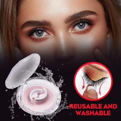 China Dropshipping Long Natural Makeup Eyelash Reusable Self Adhesive Eyelashes With Packing Box for sale