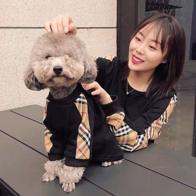 China Drop Stocked Wholesale High Quality Parent-child Equipment Designer Fashion Pet Dog and Owner Cotton Hoodies Matching Clothes for sale