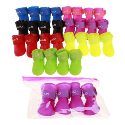 China Sustainable Drop Shipping Silicone Anti - Slip And Non Slip Waterproof Outdoor Rain Dog Boots Shoes for sale