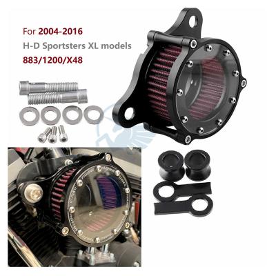 China Aluminum CNC Air Cleaner System Kit For Honda Harley Sportster XL883 XL1200 Iron 883 Motorcycle CNC Aluminum Air Cleaner Intake 48 72 1991-2021 for sale