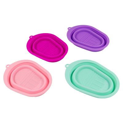 China Personal Care Folding Portable Wash Tools Silicone Makeup Brush Cleaning Mat For Cosmetic Sponge Powder Puff for sale