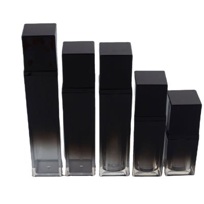 China Black Square Acrylic Plastic Jar 5g 10g 15g 30g 50g Double Wall Empty Cosmetic Cream Container Personal Care for sale