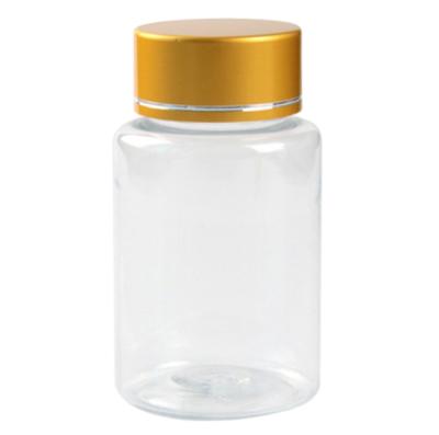 China Personal Care 15/20/30/50/80ml /100ml/150ml Clear Mouth Plastic Bottle With Metal Cap Small Medicine Bottle Cap Bottle for sale