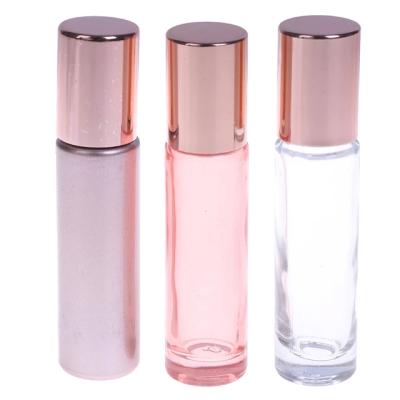 China Personal Care 5ml/10ml With Metal Ball Perfume Essential Oil Sample Test Vials Roller Glass Bottle for sale