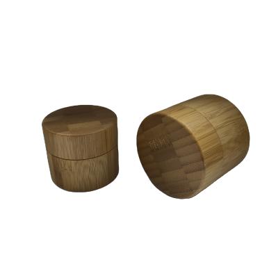 China Personal Care 5g 10g 20g 30g 50g 100g 150g Bamboo Cover With Engrave Plastic Jar Empty Cosmetic Cream With Lid Bamboo Cap for sale