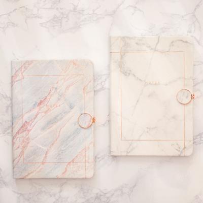 China Fashion Notebook Metal Loop Notepad Hot Selling Marble Diary for sale