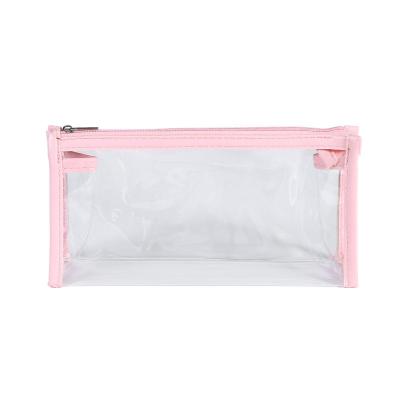 China Schools & Offices in the running transparent waterproof pencil bag PVC pencil bag clear pocket large capacity for sale