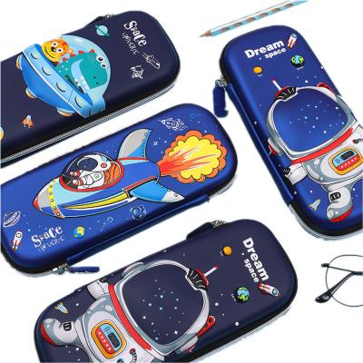 China Schools & Creative Cool Rocket Pencil Box Capacity Kids Pencil Case Cartoon Cute Space 3D Offices Robot Pencil Case for sale