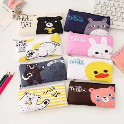 China Cartoon Picture Printing Creative Cartoon Four-corner Canvas Pencil Case Student Stationery Box Factory Direct Sales for sale