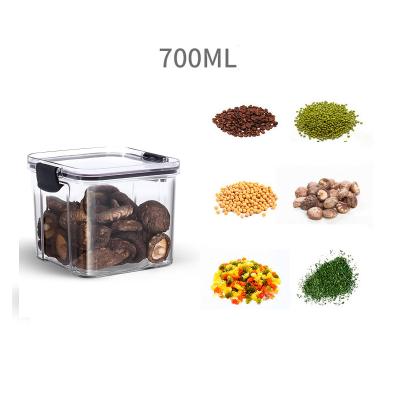 China Cereal Set Refrigerator Storage Plastic Containers Lids Airtight Push Button Stored With Lid Food Container for sale