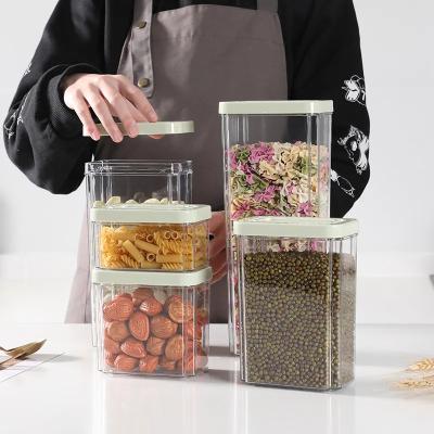 China Wholesale Durable Storage Jars Durable Bean Rice Cereal Dispenser Freshness Preservation Kitchen Plastic Clear Dry Food Container for sale