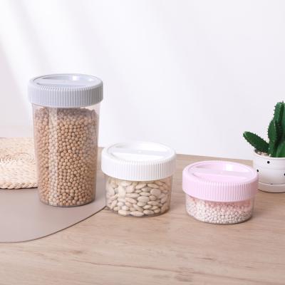 China Freshness Keeping Transparent Round Plastic Sealed Container For Food Packaging Custom 1000 Plastic Food 2000ml Airtight Jar for sale