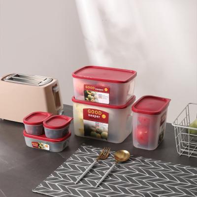 China New Style Freshness Keeping PE Plastic Food Storage Container Meal Prep Containers Tall With Lids Fridge Organizer Sets for sale