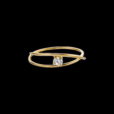 China CLASSIC Jinfulin fashion designer jewelry daily S925 sterling silver plated 18k gold exquisite and cute female Parallax ring for sale