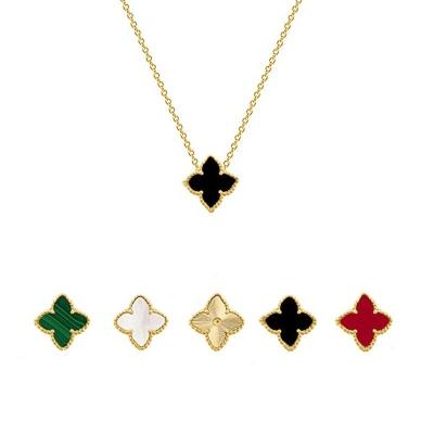 China CLASSIC luxury designer S925 sterling silver gold-plated four-leaf clover jewelry hot-selling Van Cleefe & Arpels flower necklace for sale