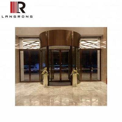 China Langrong Automatic 2 Wings Commercial Automatic Revolving Door With High Canopy for sale