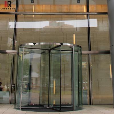 China Full Automatic Glass Automatic Revolving Door For Glass Wall Building Entrace for sale