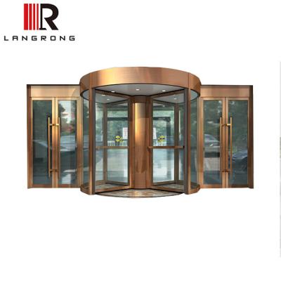 China Special Rolling Concrete Pillar Design 3 Wings 4 Wings Manual Or Automatic Revolving Door for sale