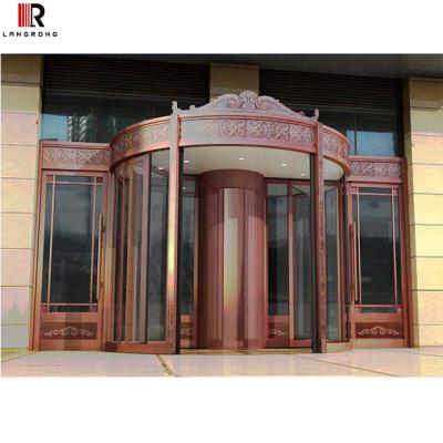 China Automatic 3 Wings 4 Wings Pillar Revolving Door for sale