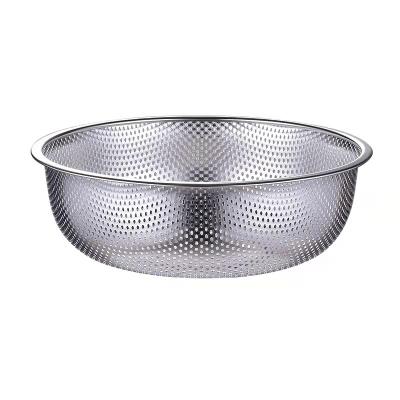 China Top Quality Silver Circular Stainless Steel Kitchen Sink Viable Widely Used Vegetable Drain Basket for sale