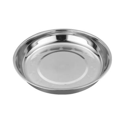 China Sustainable Restaurant Stainless Steel Food Dishes Metal Dinner Plate for sale