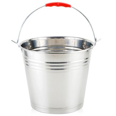 China High Quality Sustainable 201 Stainless Steel Bucket With Handle Water Bucket Tool Ice Pail Cleaning Metal for sale