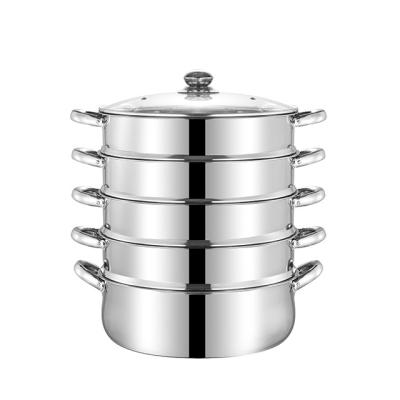 China Sustainable Multi-Layers Stainless Steel Steamer Pot Cookware Pot Set With Steamer Soup Pot For Restaurant Kitchen for sale