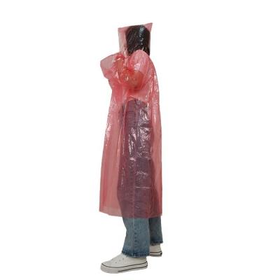 China 100% Waterproof Fast Delivery Disposable PE With Buckle Hat Rope Student Raincoat Adult Travel Increasing Fashion Solid Color Overalls PVC Poncho for sale