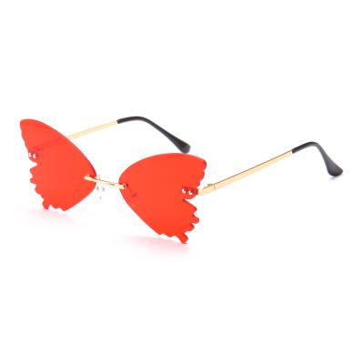 China Fashion Sunglasses Reindeer Halloween Party Glasses Design Rimless Butterfly Sunglasses Women for sale