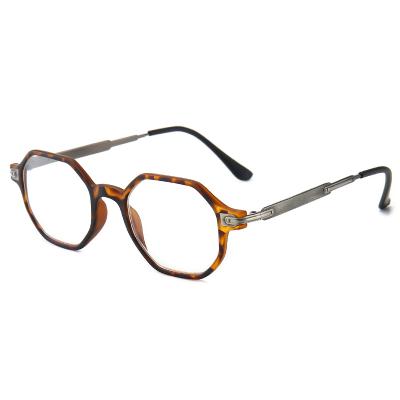 China Factory Design Slim Design REINDEER [RTS] China Blue Light Blocking Glass Anti Fatigue Irregular Polygon Reading Glasses for sale