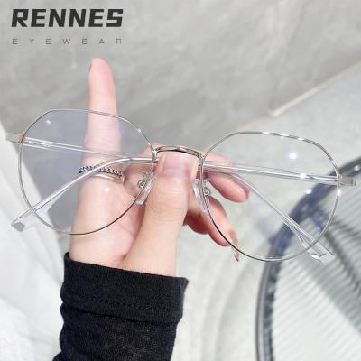 China For Reading Glass Reindeer Blue Light Blocking Vintage Around Anti Ray Computer Game Eyeglasses Frames Blue for sale