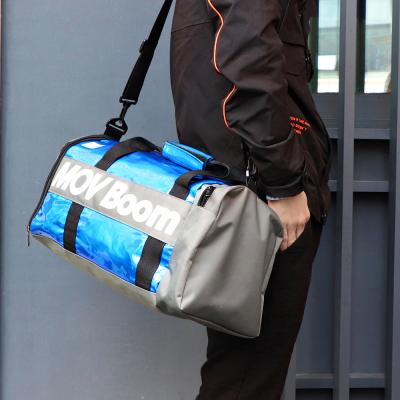 China Hot Selling TB052 PU Canvas and Leather Duffle Bag Sport Gym Overnight Bag Customized Fleece Gym Bag for sale