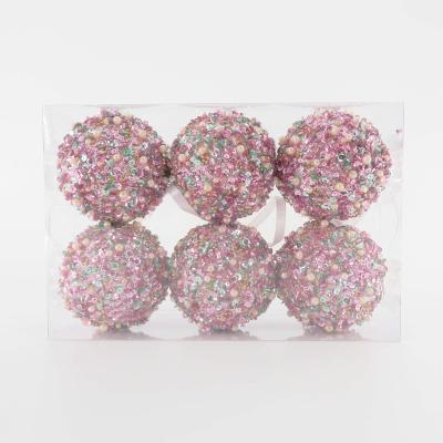 China Factory Wholesale 80mm Sequin Christmas Plastic Irregular Ball Decor Indoor Ornament for sale