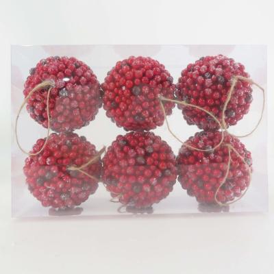 China Styrofoam Christmas Tree Ornament Nice Frosted Cranberry Interior Decorations for sale