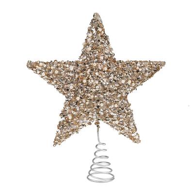 China Top Champagne Champagne Supplier Of Christmas Decorations Christmas Day Decoratiom 12inch Plastic And Iron Christmas Tree Decoration for sale