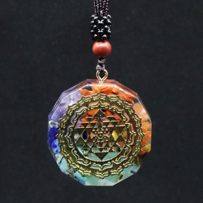 China Pendant With Hot Selling High Quality Rope Necklace Pendant 7 Chakra Orgone Rune Pendant Healing Energy Gemstone For Women Men for sale