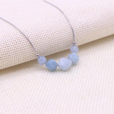 China New Design Natural Healing Stone Healing Stone Energy Stone Pendant Green Blue Diamond Cut Faceted Jewelry Necklace For Women Wholesae for sale