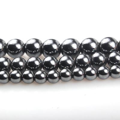 China Fashionable Hot Sale Natural Hematite Raw Stone Round Beads Loose Gemstone Beads For DIY Jewelry Making Wholesale for sale