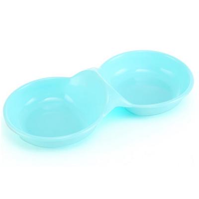 China Sustainable Small Pet Feeder Plastic Double Dog Bowl for sale