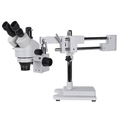 China 7-45X Trinocular Continuous Zoom Stereo Continuous Microscope Microscope Trinocular Dual Boom Hold Larger Space for PCB Repair Industrial Phone OSL-532 for sale