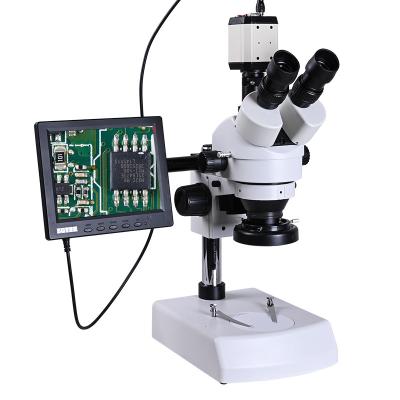 China 7x-45x HD zoom microscope + 2MP continuous digital stereo trinocular camera + 8 inch upper and lower LCD + LED light OSL-506 OSL-506 for sale