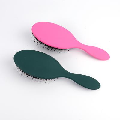 China Modern Hairdressing Products Plastic Comb Massage Comb Handle Comb Anti-Slip Pig Hair Tangle Style Hairy Hair Brush for sale