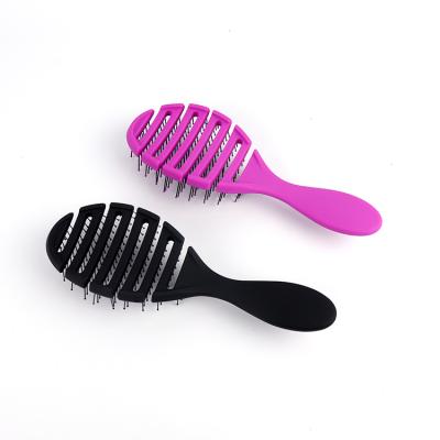 China Wholesale Modern Curved Vented Comb Wave Bristle Bristle Detangling Massage Plastic Detangling Hair Brush for sale