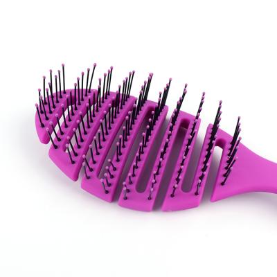 China Modern Wet Hair Brush Tool Barber Hair Brush Wet Styling Tools Anti Static Durable Plastic Comb Anti Tangle for sale