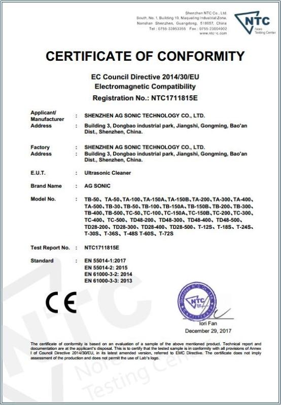 CE - Shenzhen AG Sonic Technology Co., Ltd.